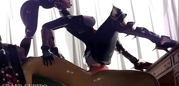  Widowmaker riding cock like a spider Deep anal